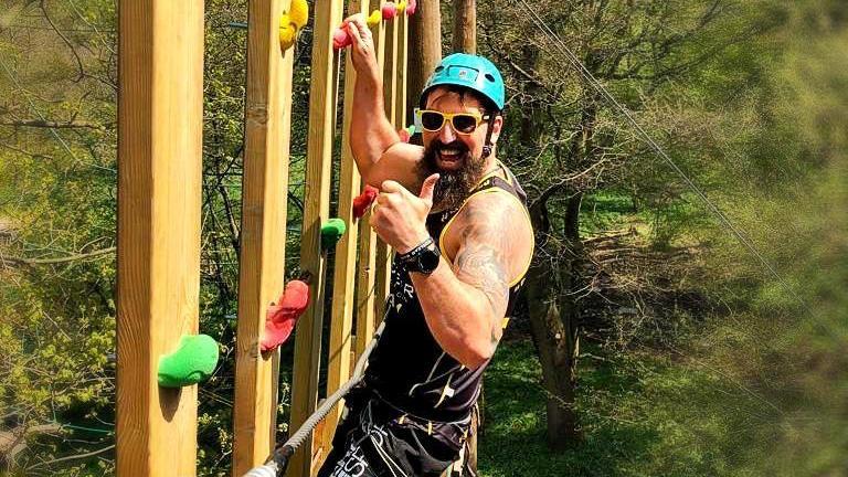 Man at Nuclear High Ropes in Brentwood